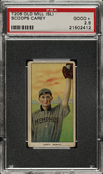 1909-1911 T206 White Border Scoops Carey Southern Leaguer PSA GOOD+ 2.5  - Old Mill  Back