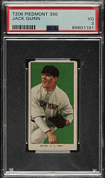 1909-1911 T206 White Border Jack Quinn PSA VG 3