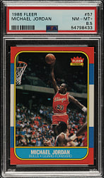 1986-1987 Fleer Basketball #57 Michael Jordan Rookie PSA NM-MT+ 8.5