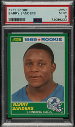 1989 Score Football #257 Barry Sanders Rookie PSA MINT 9