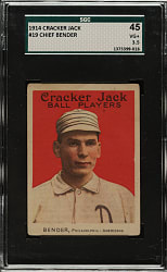 1914 E145 Cracker Jack #19 Chief Bender SGC VG+ 45