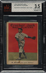 1914 E145 Cracker Jack #32 Mordecai Brown BVG VG+ 3.5