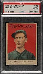 1915 E145 Cracker Jack #142 Eugene Packard PSA GOOD 2