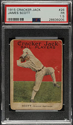 1915 E145 Cracker Jack #26 James Scott PSA FAIR 1.5