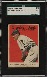 1915 E145 Cracker Jack #81 James Delehanty SGC VG+ 45