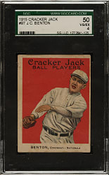 1915 E145 Cracker Jack #97 Rube Benton SGC VG/EX 50