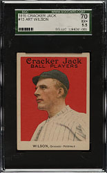 1915 E145 Cracker Jack #13 Arthur Wilson SGC EX+ 70