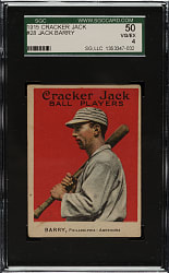 1915 E145 Cracker Jack #28 Jack Barry SGC VG/EX 50