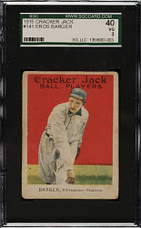 1915 E145 Cracker Jack #141 Cy Barger SGC VG 40