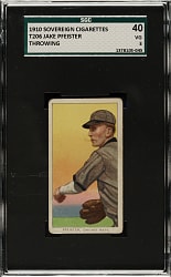 1909-1911 T206 White Border Jake Pfeister Throwing SGC VG 40 - Sovereign 350 Back