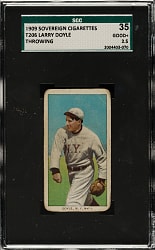 1909-1911 T206 White Border Larry Doyle Throwing SGC GOOD+ 35 - Sovereign 150 Back