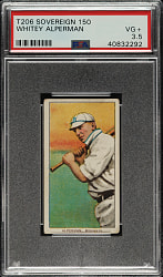 1909-1911 T206 White Border Whitey Alperman PSA VG+ 3.5 - Sovereign 150 Back
