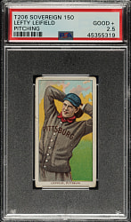 1909-1911 T206 White Border Lefty Leifield Pitching PSA GOOD+ 2.5 - Sovereign 150 Back
