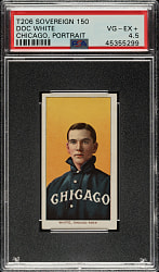 1909-1911 T206 White Border Doc White Portrait PSA VG-EX+ 4.5 - Sovereign 150 Back