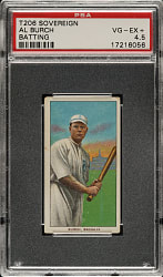1909-1911 T206 White Border Al Burch Batting PSA VG-EX+ 4.5 - Sovereign 150 Back