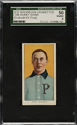 1909-1911 T206 White Border Hunky Shaw SGC VG/EX 50 - Sovereign 350 Back
