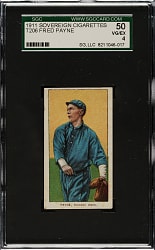 1909-1911 T206 White Border Fred Payne SGC VG/EX 50 - Sovereign 460 Back