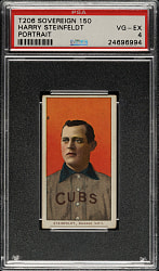 1909-1911 T206 White Border Harry Steinfeldt Portrait PSA VG-EX 4 - Sovereign 150 Back