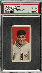 1909-1911 T206 White Border Larry Doyle Portrait PSA VG-EX 4 - Sovereign 460 Back