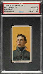 1909-1911 T206 White Border Bill Bradley Portrait PSA VG-EX 4 - Sovereign 150 Back