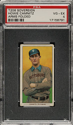 1909-1911 T206 White Border Howie Camnitz Arms Folded PSA VG-EX 4 - Sovereign 150 Back