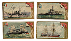 1889 N226 Kinney Bros. "Naval Vessels of the World" Near-Complete Set (21/25)