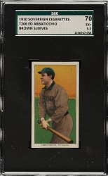 1909-1911 T206 White Border Ed Abbaticchio Brown Sleeves SGC EX+ 70 - Sovereign 350 Back