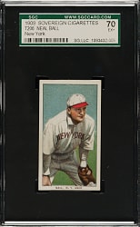 1909-1911 T206 White Border Neal Ball New York SGC EX+ 70 - Sovereign 150 Back