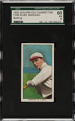 1909-1911 T206 White Border Rube Manning Batting SGC EX 60 - Sovereign 150 Back