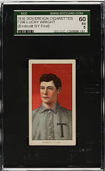 1909-1911 T206 White Border Lucky Wright SGC EX 60 - Sovereign 350 Back