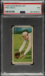 1909-1911 T206 White Border Fred Beck PSA POOR 1 - Sovereign 350 Back