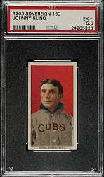 1909-1911 T206 White Border Johnny Kling PSA EX+ 5.5 - Sovereign 150 Back