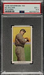 1909-1911 T206 White Border Ed Killian Pitching PSA EX+ 5.5 - Sovereign 150 Back