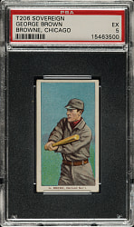 1909-1911 T206 White Border George Brown Chicago PSA EX 5 - Sovereign 150 Back