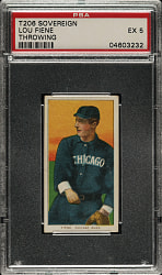1909-1911 T206 White Border Lou Fiene Throwing PSA EX 5 - Sovereign 350 Back