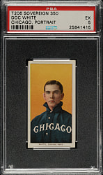 1909-1911 T206 White Border Doc White Portrait PSA EX 5 - Sovereign 350 Back - 1 of 2 - Highest Graded!