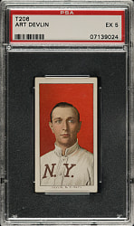 1909-1911 T206 White Border Art Devlin PSA EX 5 - Sovereign 350 Back