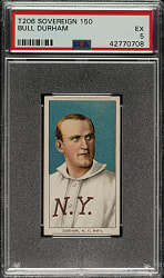 1909-1911 T206 White Border Bull Durham PSA EX 5 - Sovereign 150 Back - 1 of 3 - Highest Graded!
