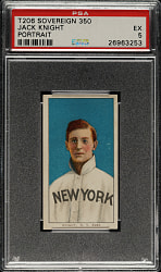 1909-1911 T206 White Border Jack Knight Portrait PSA EX 5 - Sovereign 350 Back