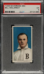 1909-1911 T206 White Border Bill Malarkey PSA EX 5 - Sovereign 350 Back