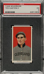 1909-1911 T206 White Border Ted Easterly PSA EX 5 - Sovereign 350 Back