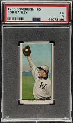 1909-1911 T206 White Border Bob Ganley PSA EX 5 - Sovereign 150 Back