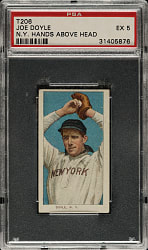 1909-1911 T206 White Border Joe Doyle N.Y. Hands Above Head PSA EX 5 - Sovereign 350 Back