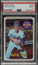 1969 Topps #533 Nolan Ryan PSA MINT 9