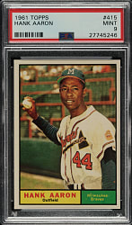 1961 Topps #415 Hank Aaron PSA MINT 9 - Highest Graded!