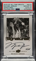 2013-2014 Upper Deck All-Time Greats Signatures Basketball #MJ12 Michael Jordan #31/45 PSA GEM MINT 10 with GEM MINT 10 Signature