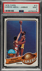 1979-1980 Topps Basketball #10 Kareem Abdul-Jabbar PSA MINT 9