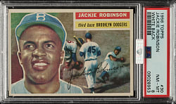 1956 Topps #30 Jackie Robinson White Back PSA NM-MT 8 (MBA Silver Diamond)