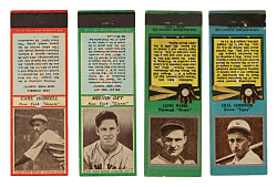 1934 to 1937 Diamond Matchbooks Collection (14) Including Mel Ott, Lloyd Waner, and Carl Hubbell