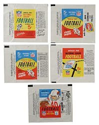1964 to 1967 Philadelphia Football Five-Cent Wrapper Collection (5)